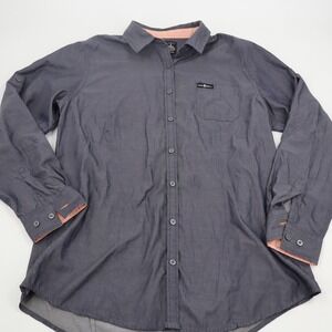 Taco Bell Womens Gray Long Sleeve Button Down Employee Uniform Shirt Large L‎